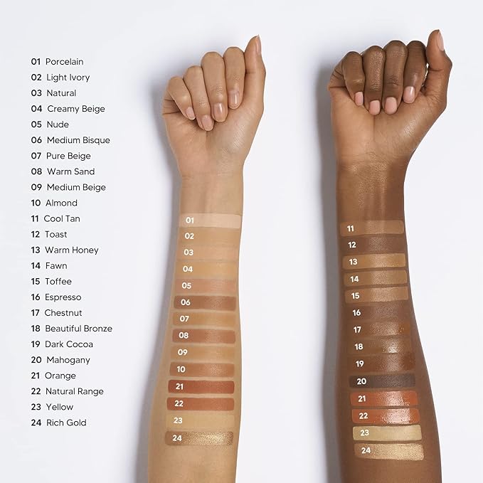 Ruby Kisses HD Concealer & Foundation Brush Flawless Full Coverage Face Makeup Lightweight Highlighter Long Lasting Under Eye Conceals Contour Corrector (Nude)