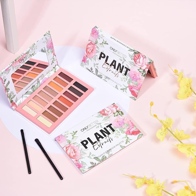 Vegan Eyeshadow Palette ONLYBETTER High Pigmented Brown Eyeshadow Palette Easy to Blend Color Fusion 16 Shades Metallic and Shimmer Nude Eyeshadow Palette Long Lasting Sweatproof and Waterproof