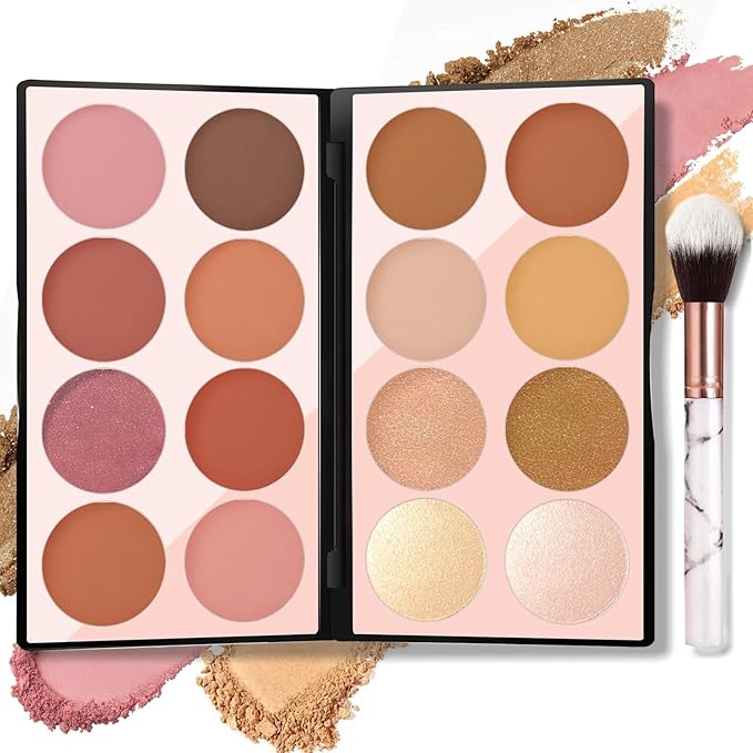 16 Colors Blush Contour Highlighter Makeup Palette with Blushes Set