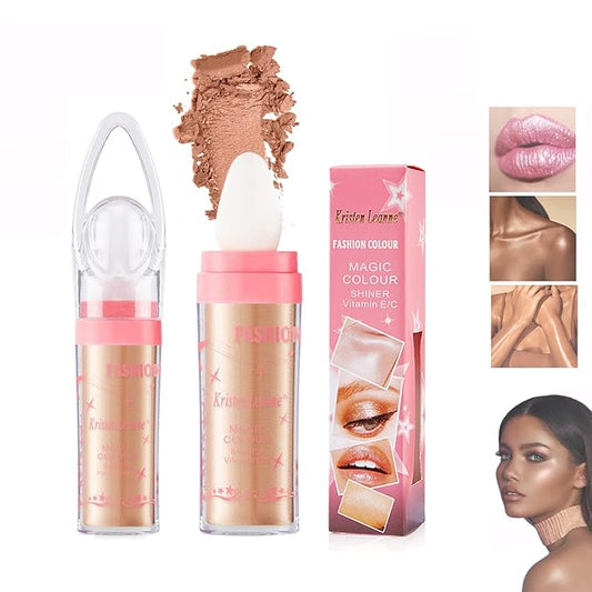 Polvo De Hadas Fairy Highlight Patting Powder Body Brightens the Natural Three-dimensional Patting Powder Blusher (03# Golden Brown)