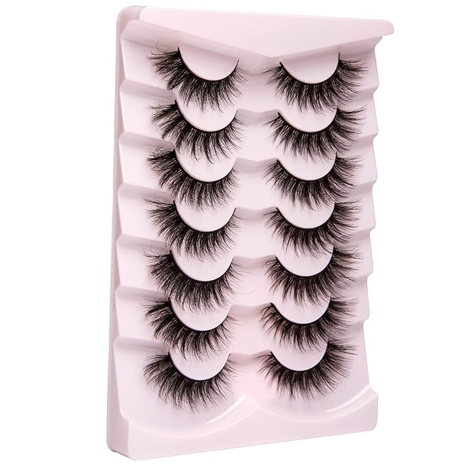 Onlyall Lashes Mink False Eyelashes Natural Wispy Lashes Soft Faux Mink Lashes Fluffy False Lashes 16MM A04