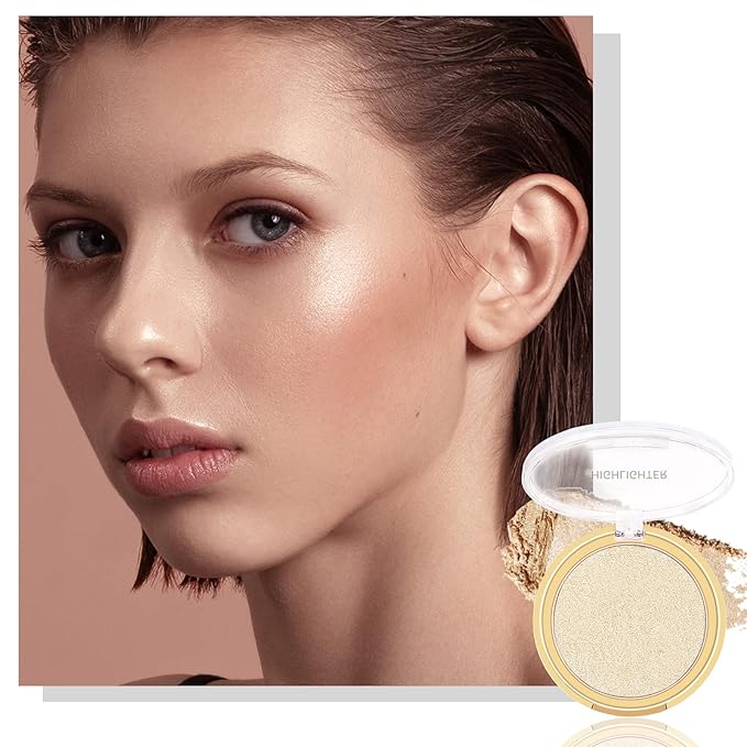 Boobeen Highlighter Powder Palette - Glow Shimmer Illuminator Brighten Skin