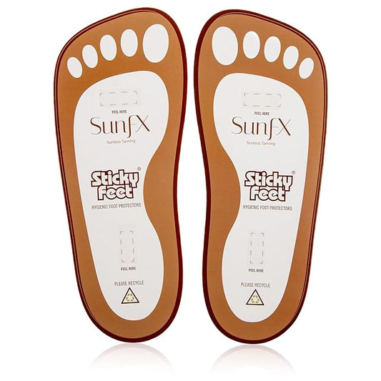 SunFX Disposable Sticky Feet Protectors (25-PAIRS) Spray Tan Feet Protector Pads for Sunless Airbrush Tanning