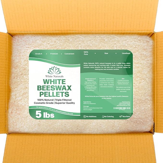 Bulk White Beeswax Pellets 5lb, Pure, Lotions,