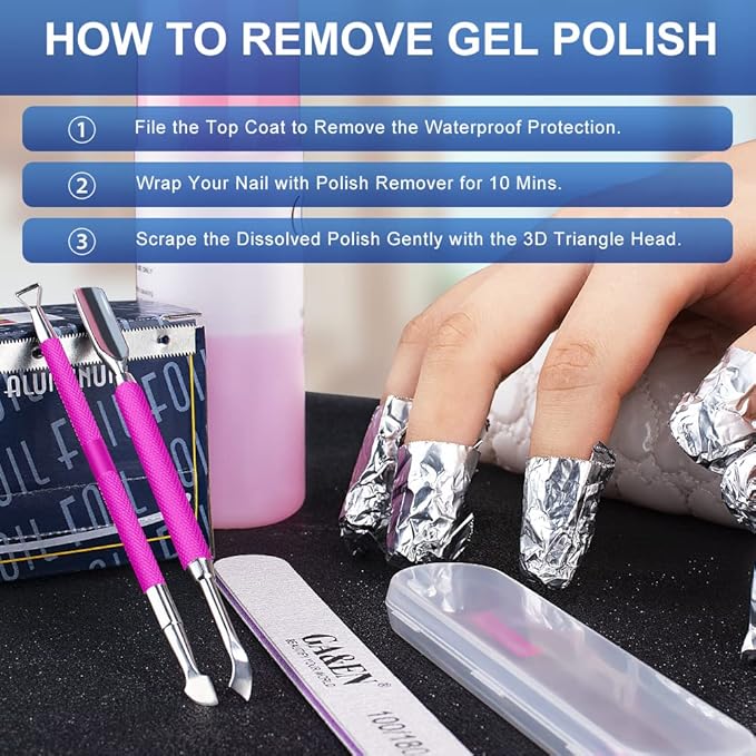 2PCS Metal Rose Pink Cuticle