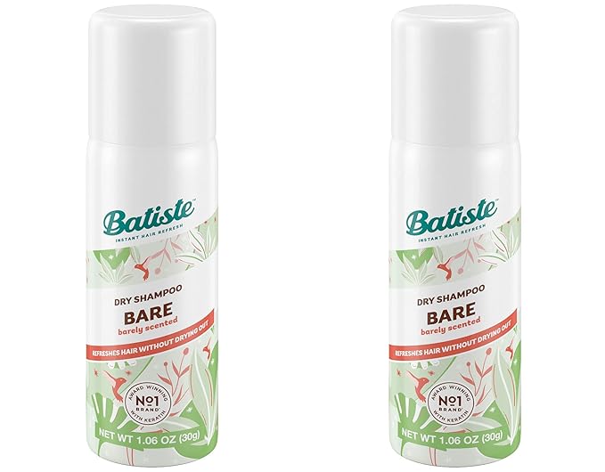Batiste Dry Shampoo, Bare, Mini Travel Size 1.6 oz (Pack of 2)