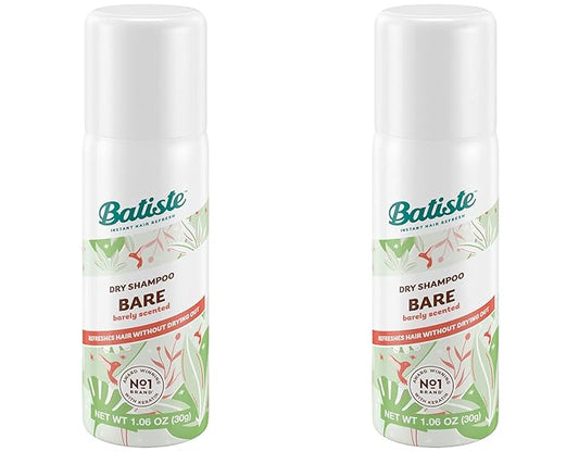 Batiste Dry Shampoo, Bare, Mini Travel Size 1.6 oz (Pack of 2)