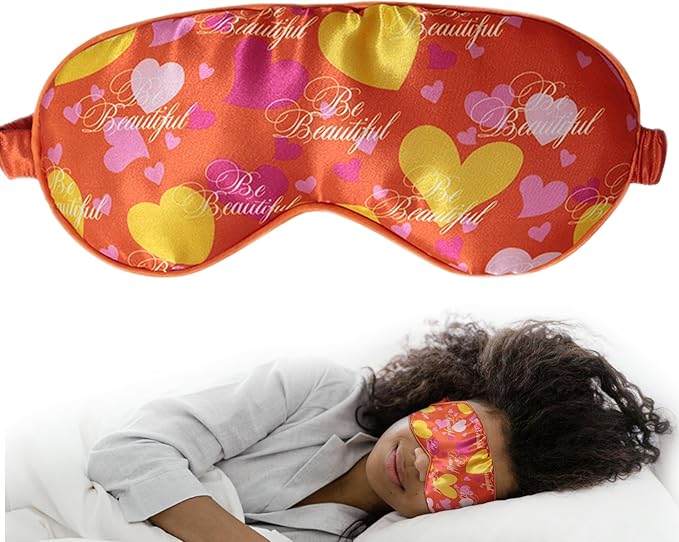 Luxury Sleep Mask – Soft, Adjustable Lightweight & Ultra Comfort-Perfect for Light Blocking Wake up Radiant-Orange