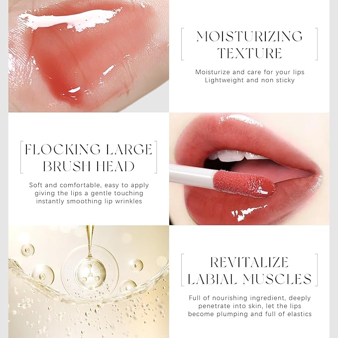 2pcs Hydrating Lip Glow Oil Set Plumping Tinted Hydrating