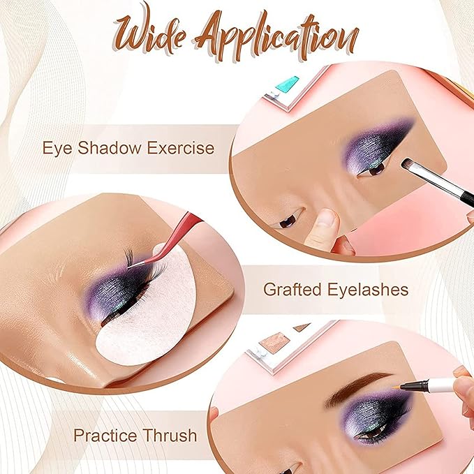 Makeup Practice Face, The Perfect Aid to Practicing Makeup, Silicone Makeup Face Practice Board, Eye Makeup Practice Face, Bionic Skin Makeup Practice, for Professional Enthusiasts-A