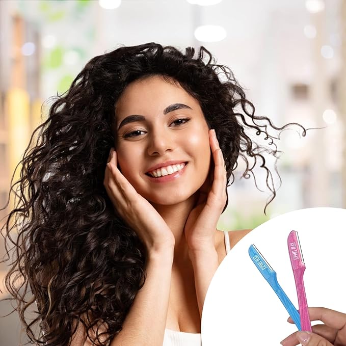 Eyebrow Razors for Women and Men – 3-Pack Facial Hair Remover and Exfoliating Dermaplaning Tool for Eyebrows, Upper Lip, Chin, Forehead – Precision Blade with Cover