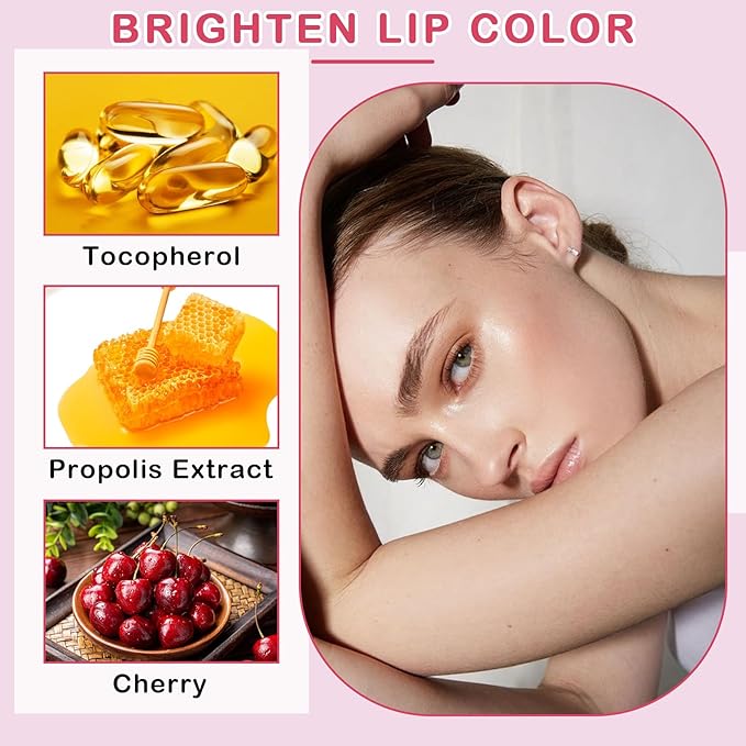 2PCS Bee Lip Balm Honey Pot Cherry Honey Lip Balm Sleeping Lip Mask Silky Hydrating Bee Lip Balm Honey Lip Mask Overnight Lip Care Products(Honey+Cherry)