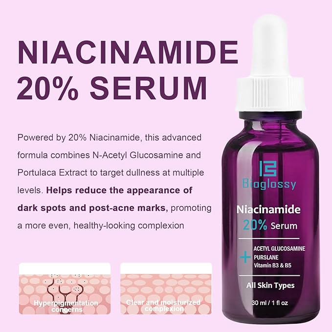 20% Niacinamide Serum for Face,Niacinamide Vitamin B3 B5 Concentrated Serum,Moisturizer,Pore Minimizer,Anti-aging Discoloration Correcting Treatment