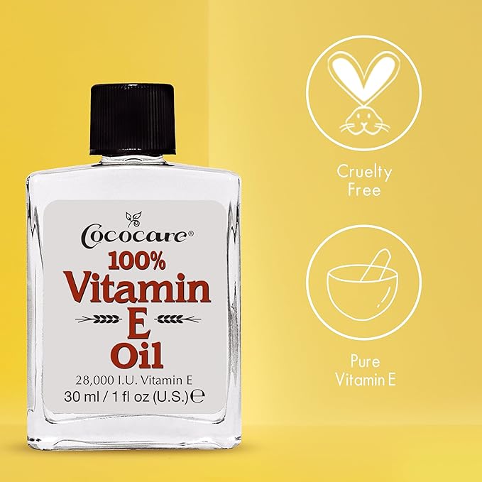 COCOCARE 100% Vitamin E Oil - Maximum Moisture for Dry Skin - 28000 I.U Wrinkle Reduction - 1 Fl Oz - 4 Pack