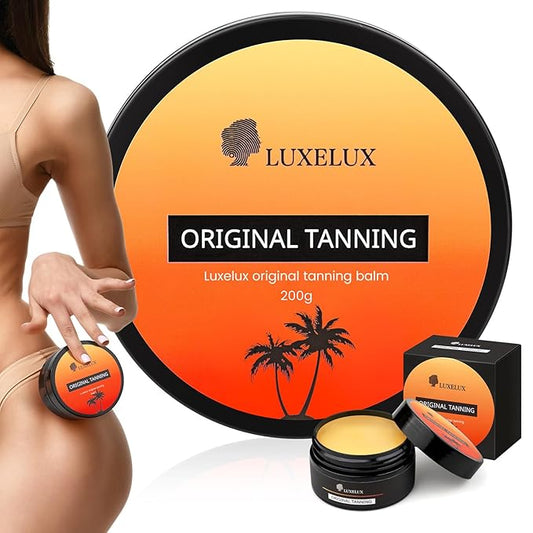 LUXELUX Intensive Tanning Balm Gel, Natural Tanning Accelerator Balm Gel,Brown Tanning Balm, 6.7 Fl Oz (200 ml) Natural Tanner Balm Gel, Fast Tanned, Effective Sunbeds, Outdoor Sun