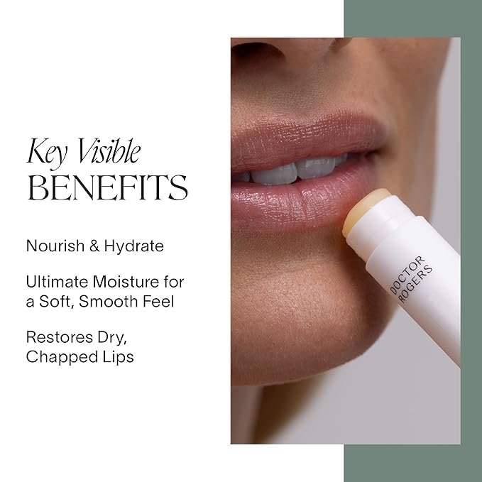 Doctor Rogers Lip Balm, Hydrating and Softening Lip Moisturizer For Very Dry Lips, Dermatologist-Created, Natural, & Hypoallergenic Moisturizing Lip Balms, 4.25g Tube, Pack of 3