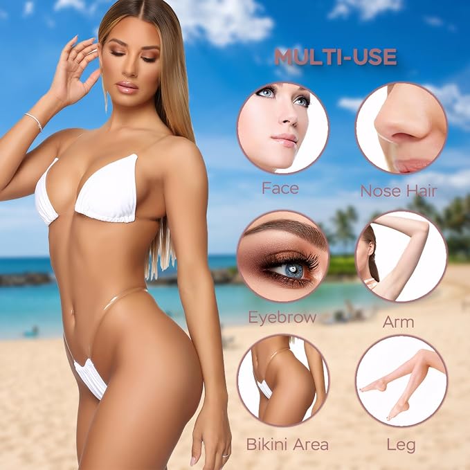 Electric Razors for Women, 4-in-1 Women’s Facial Hair Removal, Face Shaver Ebrow Trimmer Pubic Bikini Trimmer Portable Ladies Shaver Womens Razors for Shaving