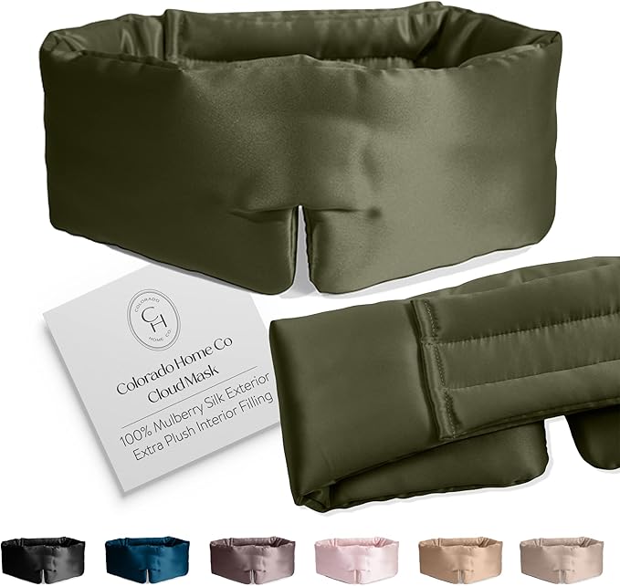 SUNDAYSILKS™ | Adjustable Silk Sleep Mask for Side Sleeper | Cloud-Like Comfort, Weighted for Deep Sleep | Soft Sleep Face Mask for Women & Men, Full Blackout, Cooling Silk Eye Mask for Sleeping