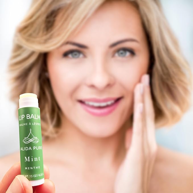 Mint Lip Balm Collection, Vegan Lip Balm Set, Beeswax Free, with Avocado Oil, Organic Jojoba Oil, and Vitamin E, Natural Moisturizer for Dry, Chapped Lips, 3 Tube Set