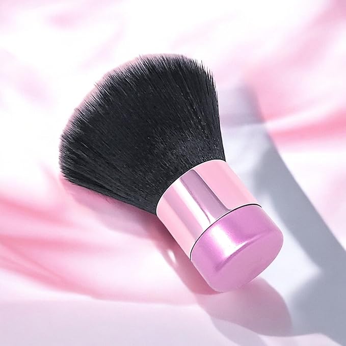 Luxurious and Large Soft Fluffy Powder Brush, Use as a Spray Tan Finishing Tool, Multipurpose Face and Body Barber and Beauty Tool, Large Kabuki Brush by BevyGold (Pink)