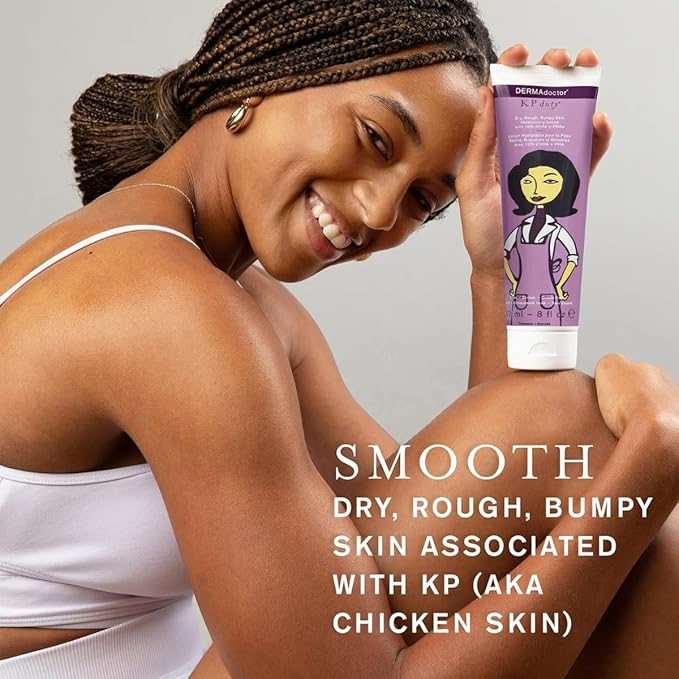 DERMAdoctor: KP Duty Moisturizing Lotion | Dermatologist Formulated Body Cream for Keratosis Pilaris | Smooth Dry, Rough, Bumpy, Chicken Skin | Hydrates & Softens | 10% AHAs + PHAs | (8 oz)