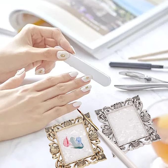 2pcs Resin Nail Art Palette, Nail Art Painting