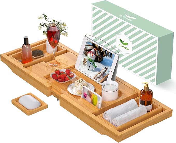 Artmalle bathtub caddy tray for