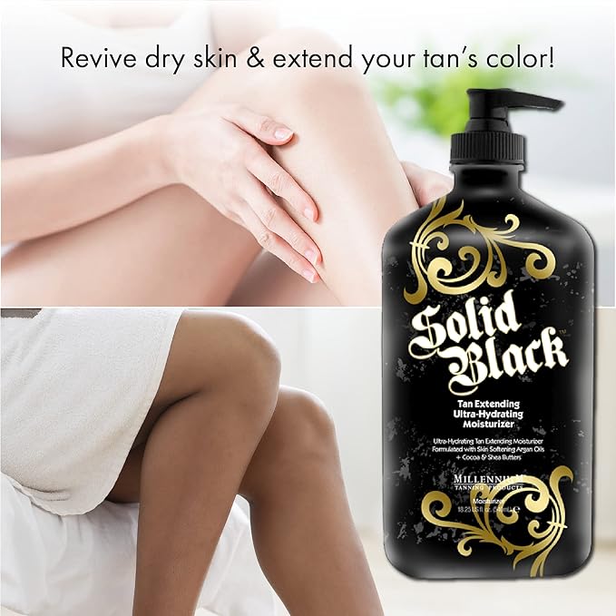 Millennium Tanning Solid Black Tan Extender Lotion - Hydrating After Sun Lotion, 18.25 Ounces