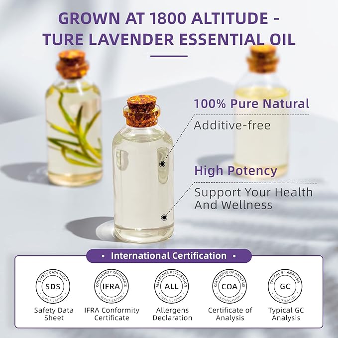 HIQILI 32 Fl Oz Lavender Essential Oil Pure, for Aromatherapy Diffuser, Hair, Includes Premium Quality Glass Dropper-32 Ounces