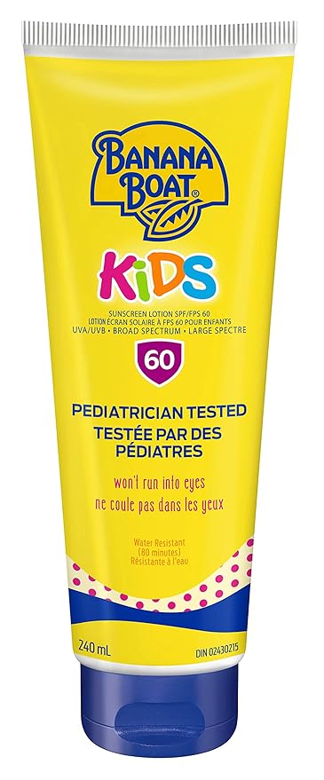 banana Boat Kids tear free,SPF 60 Sunscreen Lotion 8 oz / 240 ml