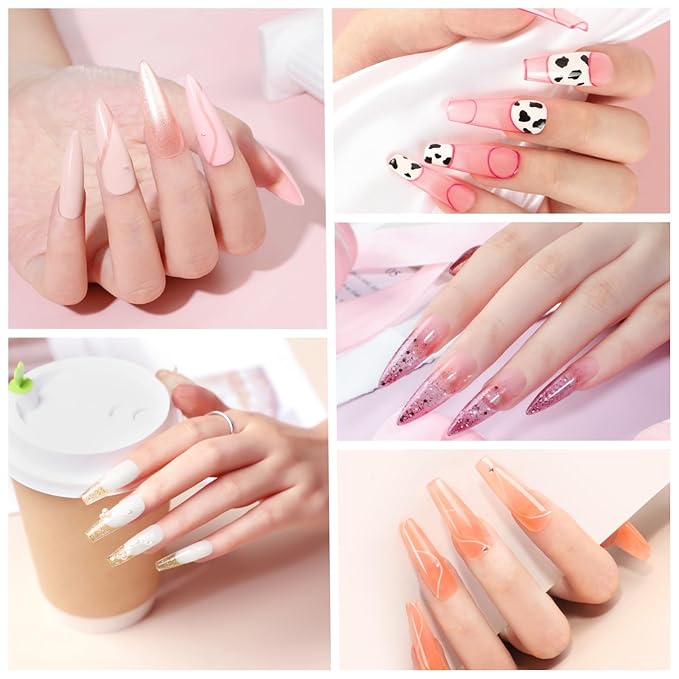 44PC Poly Nail Gel Kit with U V Lamp Starter Kit, 16ML 15 Colors Poly Extension Gel with Light Slip Solution Nail Rhinestones Glitter Decoration Powder Nail Art Kit for Beginners Gifts for Women