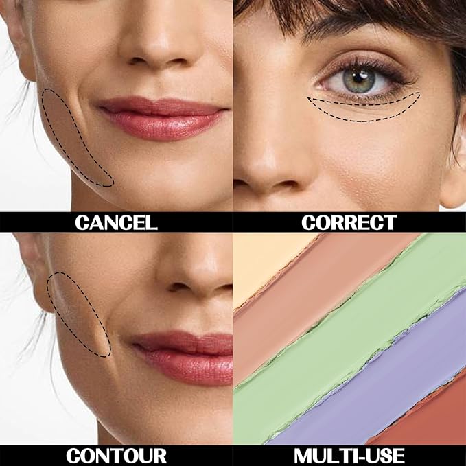 5 In 1 Multi-Use Correcting Concealer Palette,Waterproof Long