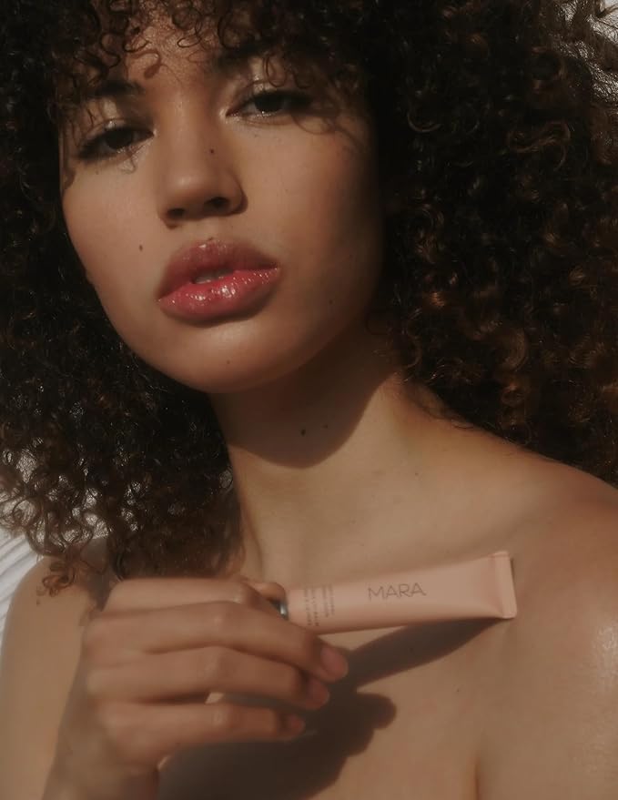 MARA - Natural Sea Silk Lip Balm With Algae + Moringa | Non-Toxic, Plant-Based Skin Care, Hypoallergenic | Moisturize, Plump + Soothe Dry, Chapped Lips (Coral, 0.5 oz | 15 ml)