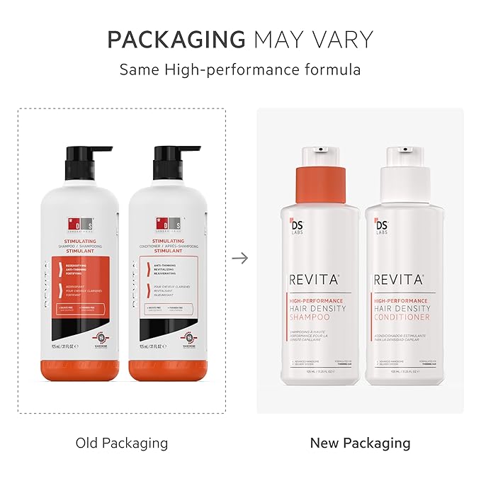 DS Labs Revita Shampoo and Conditioner – High-Performance Hair Density Kit, Volumizing, Thickening, Fuller, Sulfate & Silicone Free, For Men & Women, 925mL, Packaging May Vary