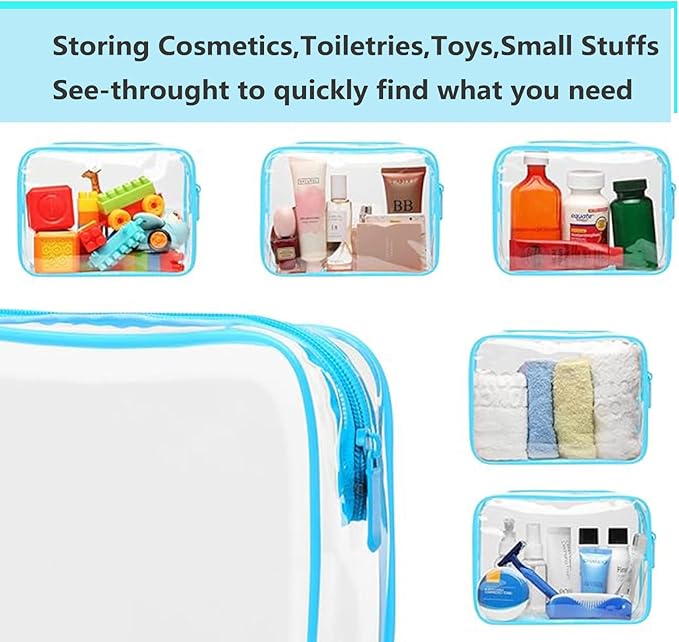 16 pcs clear makeup bags