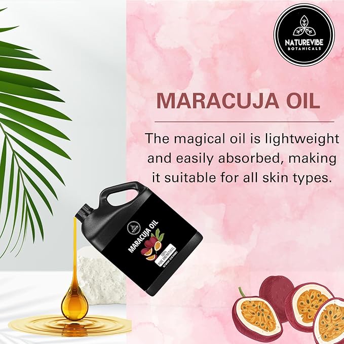 Naturevibe Botanicals Maracuja Oil 32 Ounces | 100% Pure and Natural | Great for Skin Care and Hair Care