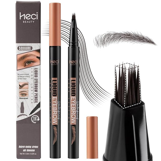 Eyebrow Pen, Angled Brow Brush,Eyebrow Pencils for Women,Natural Brow Pen,Hair-Like Strokes, 24hrs Long-Lasting,Waterproof, Smudge-Proof,Easy to Use, Multiple Uses,Gifts for Her,Chocolate