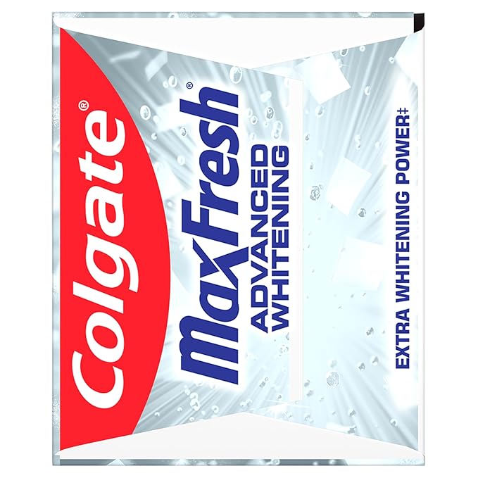 Colgate MaxFresh Advanced Whitening Toothpaste for Bad Breath, Fluoride Formulated, Helps Whiten Teeth and Leaves Breath Feeling Fresh for Hours, Fights Cavities, Clean Mint, 6.3 oz