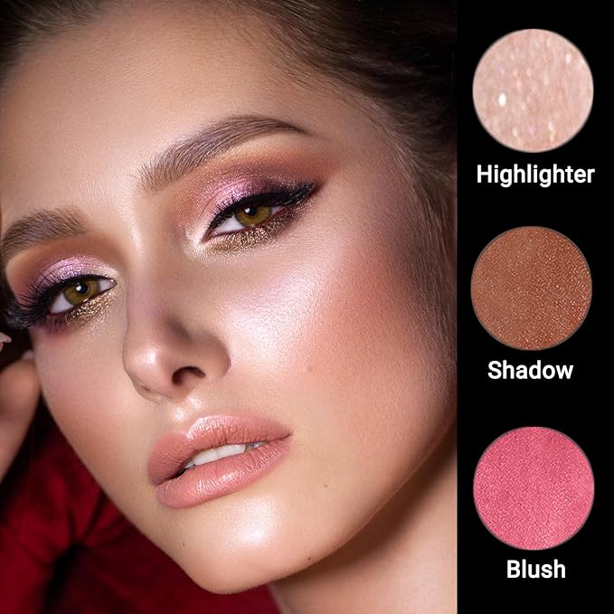 3pcs Face Contour Stick, Highlighter Stick Blush Stick Teen Girls