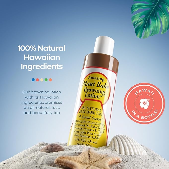 Maui Babe Browning Lotion 8 Ounces (Pack of 2)