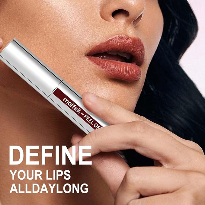 3PCS Peel Off Lip Liner Stain Set, Tattoo Lip Liner Peel Off Lip Stain with Tweezer, Long Lasting, Waterproof, Transfer-proof, Highly Pigmented Matte Finish Lip Tint Stain