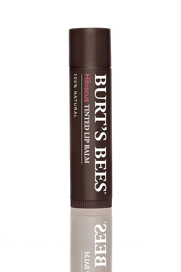 Burt's Bees 100% Natural Tinted Lip Balm, Hibiscus with Shea Butter & Botanical Waxes – 1 Tube