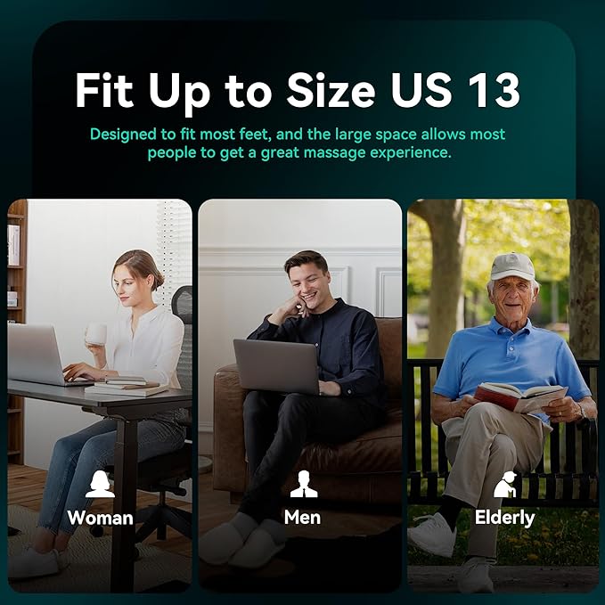 Snailax Foot Massager with Heat Compression Vibration Shiatsu Feet Massager for Plantar Fasciitis Neuropathy, Remote Control, Up to Size 13, Gifts for Dad, Mom Heated Foot Warmer