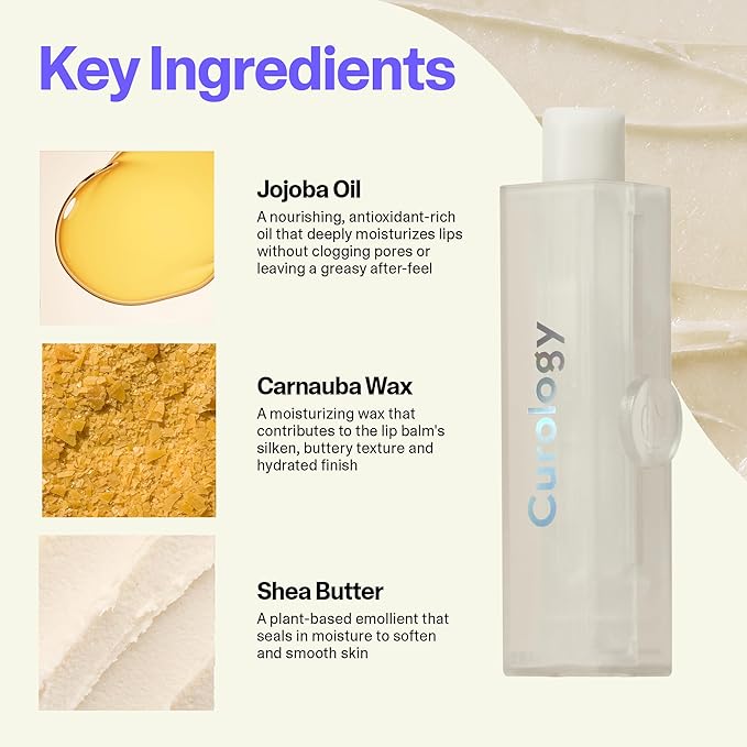 Curology Lip Balm Sunscreen SPF 30, Broad Spectrum Sun Care, Nourishing Hydration for Dry Chapped Lips, Fragrance Free