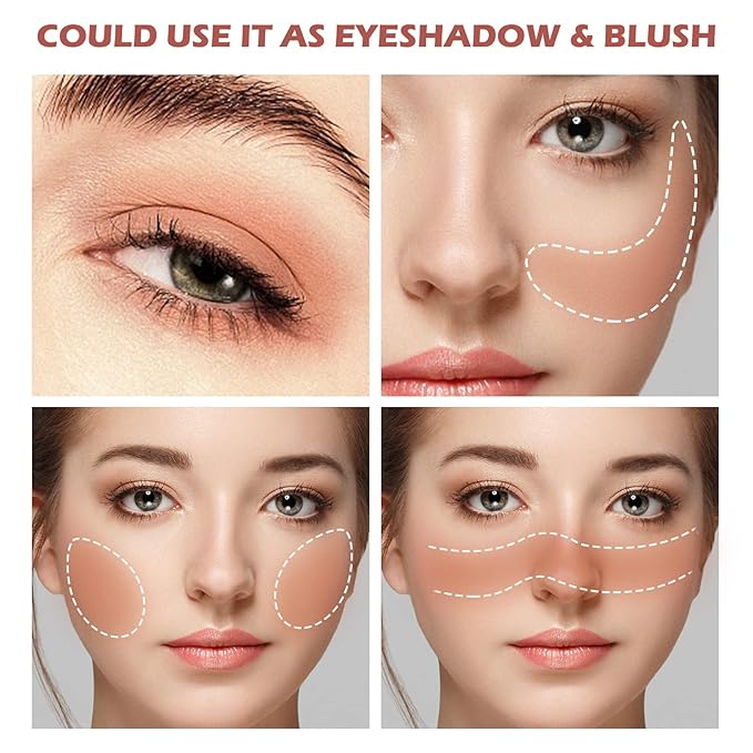 Boobeen Powder Blush, Single Color Blush Face Blush Palette Matte Baked Cream Blush Makeup Powder, High Pigment Pressed Blush for Create a Natural Cheek Flushed Look