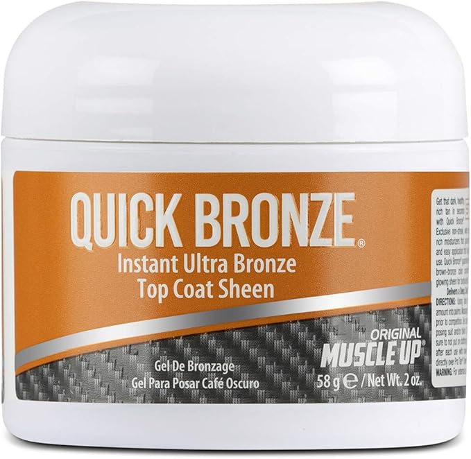 Pro Tan, Quick Bronze, Top Coat Sheen, Dark Brown Posing Gel, Instant Color, Streak Free, Dries Quickly, Water Resistant, 2 oz.