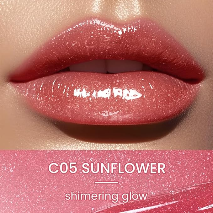 CATKIN Glossy Lip Balm Ultra Hydating Glow Lip Tinted Jelly Plump Melting Balm Shea Butter Repair Soothing For Dry Lips Dewy Finished 0.12 oz 2pcs Set 01