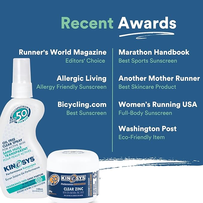 KINeSYS Performance Sunscreen Vanilla-Green Tea Scented Clear Spray Sunscreen, SPF 30, Hypoallergenic, Broad Spectrum UVA/UVB protection for Face & Body; Vegan, 700+ Sprays, 4 Fl Oz/120 mL