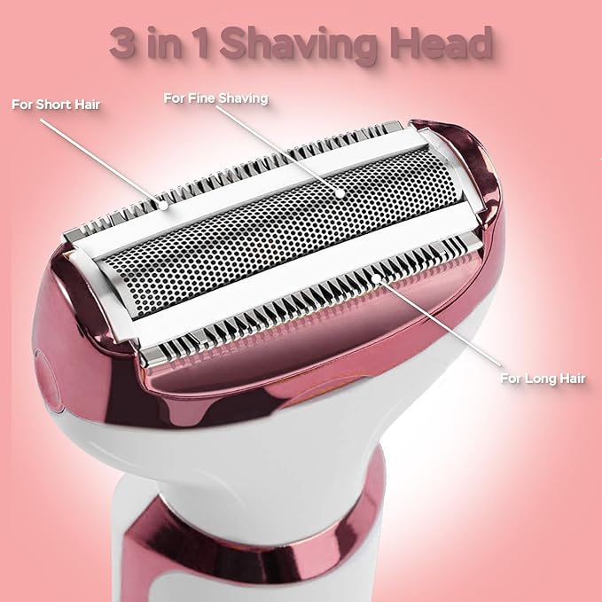 Electric Razors for Women, 4-in-1 Women’s Facial Hair Removal, Face Shaver Ebrow Trimmer Pubic Bikini Trimmer Portable Ladies Shaver Womens Razors for Shaving