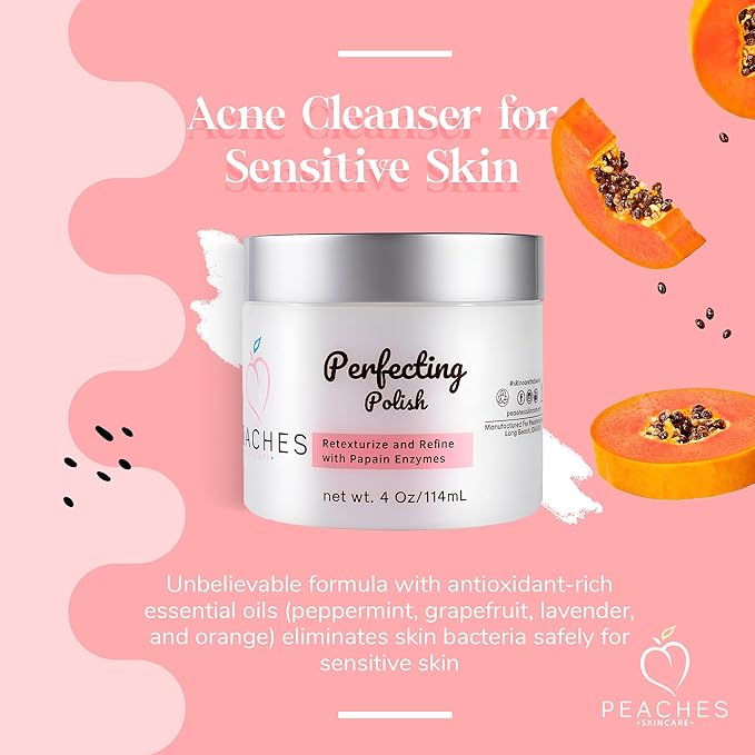 Vegan Exfoliating Scrub – Gentle Face Exfoliator for Delicate Skin with Sugar, Lavender, and Arnica Montana – Helps Improve Skin Texture and Clarity – Perfecting Polish (4 oz)